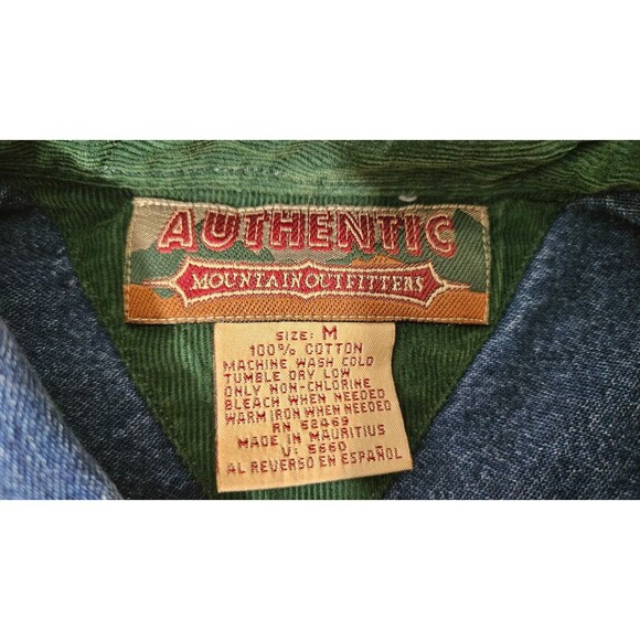 Authentic Mountain Outfittens Green Button Down Long Sleeves Men's Shirt Size M - Picture 3 of 8